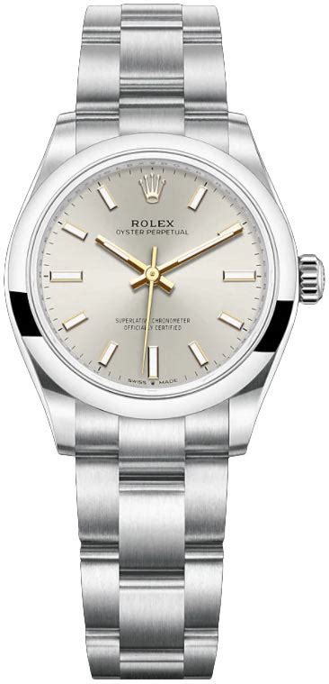 rolex oyster silver face